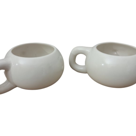 Figis Inc 2000 Vintage Snowman Face Mugs Cups Stacking Retro Kitschy Decor 2 Pc - Picture 4 of 6